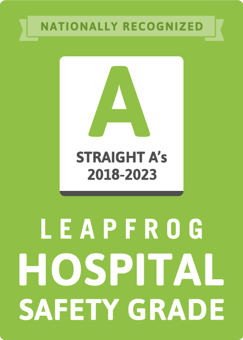 Logotipo de Leapfrog Hospital Safety Grade Otoño 2023