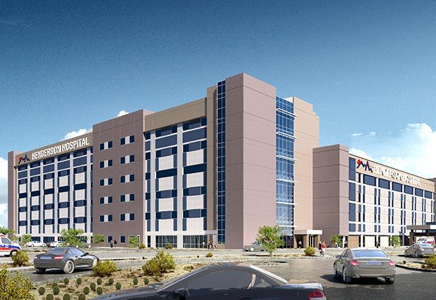 Exterior shot of Henderson Hospital building