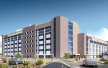 Exterior shot of Henderson Hospital building